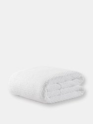 Snug Basketweave Comforter - Clear White