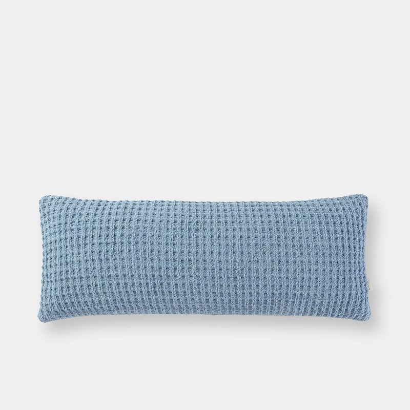 Sunday Citizen Snug Waffle Lumbar Pillow In Blue