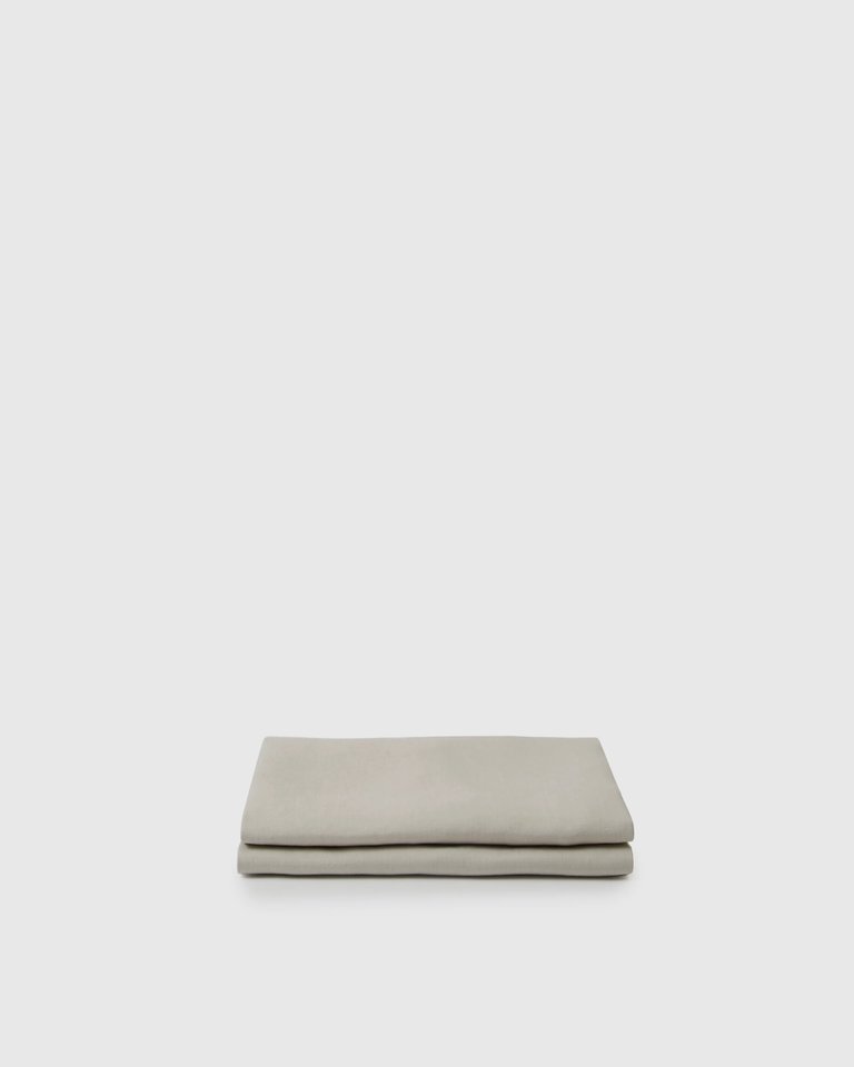 Marcel Linen Fitted Sheet - Dove - Dove