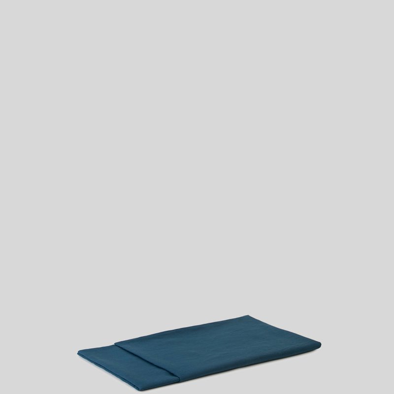 Sunday Morning Marcel Linen Flat Sheet In Blue