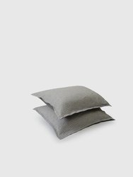 Marcel Linen Pillowcases (Pair) - Storm / Storm Stripe