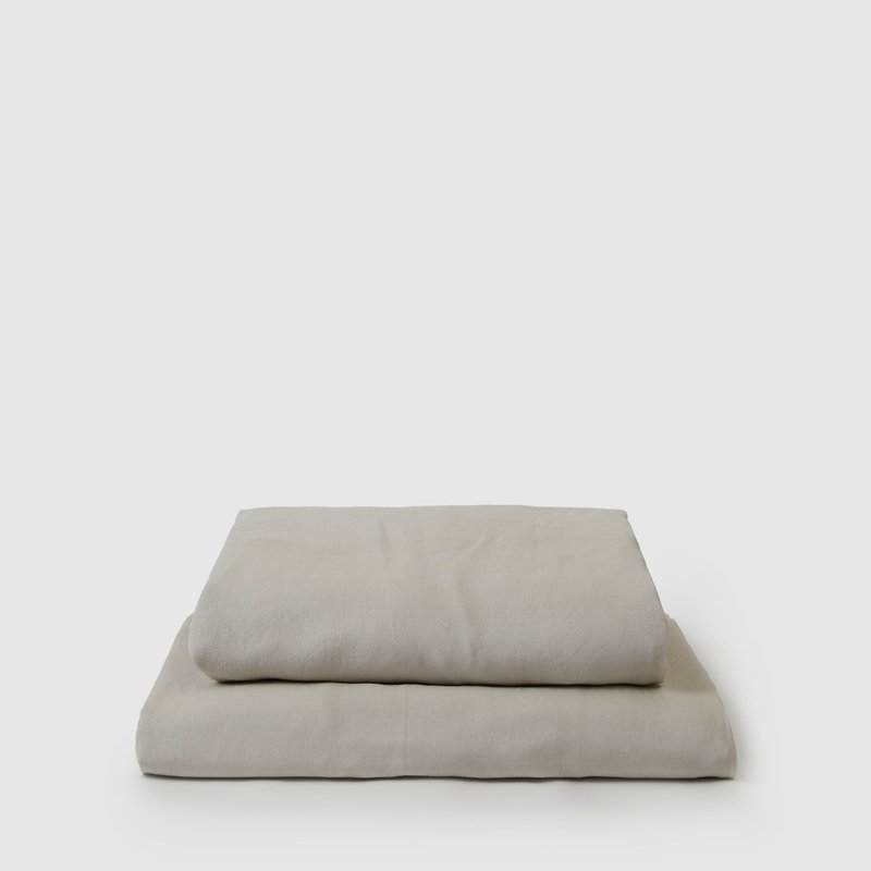 Sunday Morning Marcel Linen Sheet Set In Grey