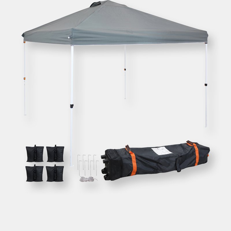 Sunnydaze Decor 12x12 Foot Premium Pop-up Canopy And Carry Bag/sandbags In Grey