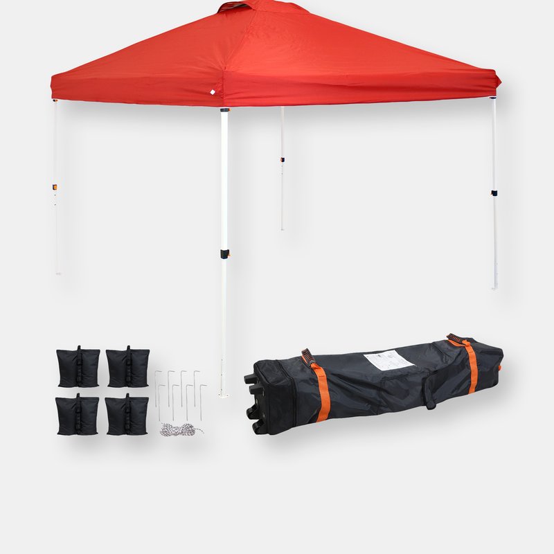 Sunnydaze Decor 12x12 Foot Premium Pop-up Canopy And Carry Bag/sandbags In Red