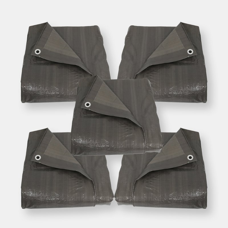 Sunnydaze Decor 12x16' Reversible Waterproof Multi Purpose Poly Tarp In Grey