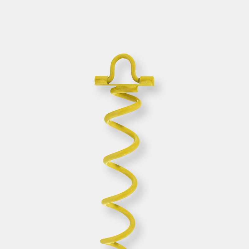 Sunnydaze Decor 16" Powder-coated Steel Yellow Spiral Anchor/stake For Tarps And Tents
