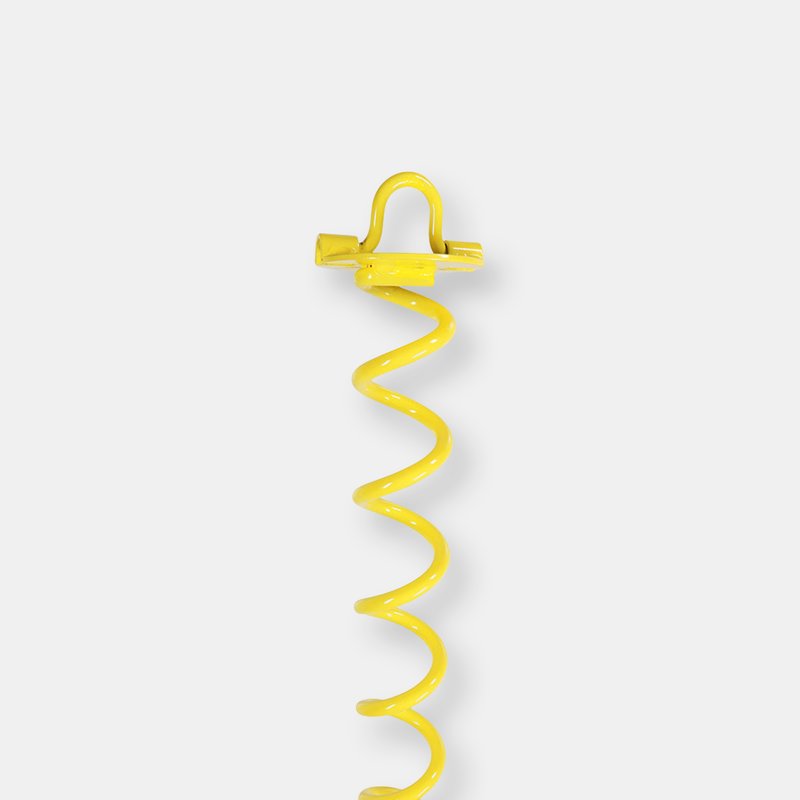 Sunnydaze Decor 16" Powder-coated Steel Yellow Spiral Anchor/stake For Tarps And Tents