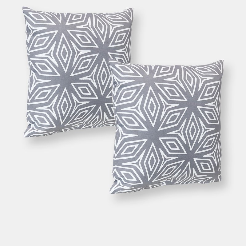 Sunnydaze Decor 2 Outdoor Decorative Throw Pillows In Grey