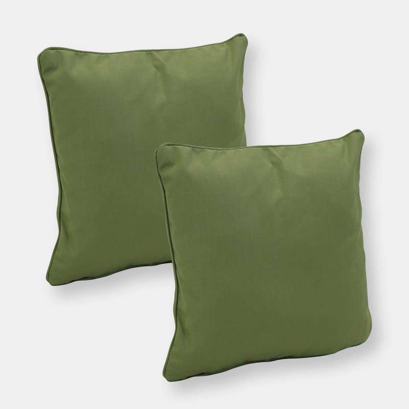 Sunnydaze Decor 2 Pack Outdoor Throw Pillows Patio Backyard Porch Deck In Green