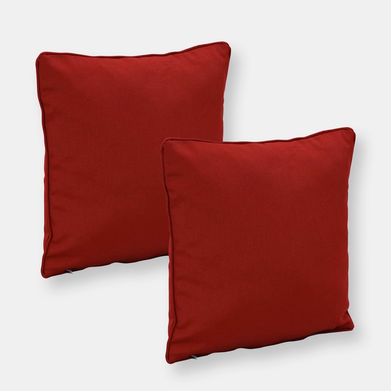 Sunnydaze Decor 2 Pack Outdoor Throw Pillows Patio Backyard Porch Deck In Red