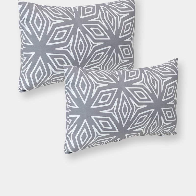 Sunnydaze Decor 2 Square Outdoor Throw Pillow Covers In Grey