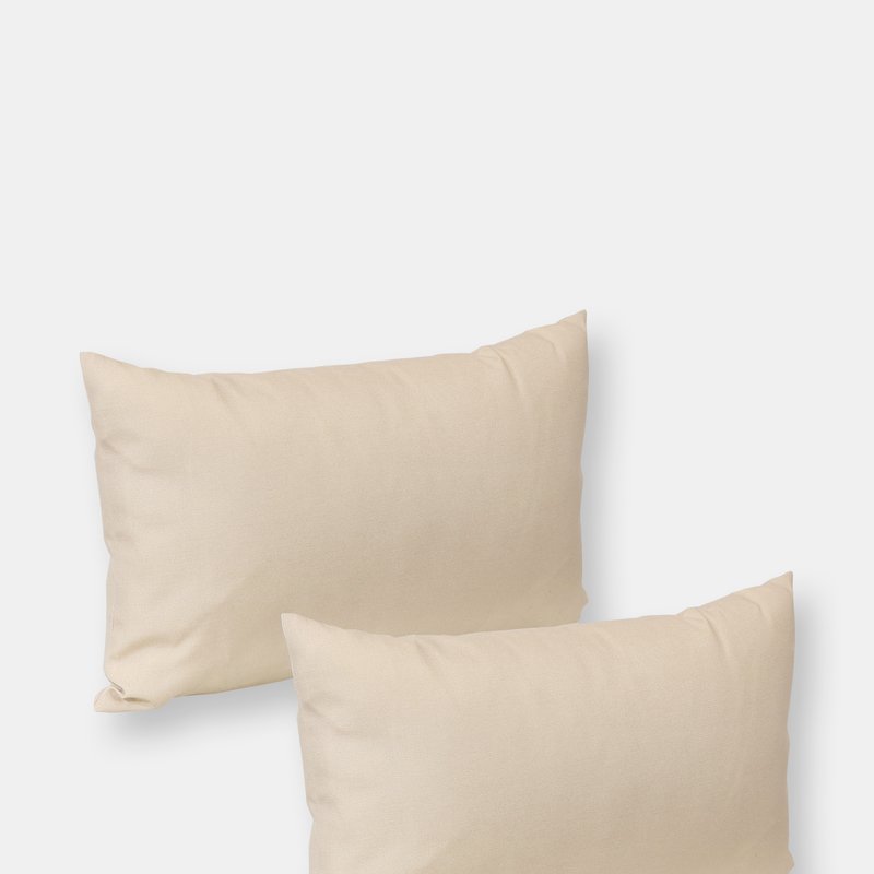 Sunnydaze Decor 2 Square Outdoor Throw Pillow Covers In White