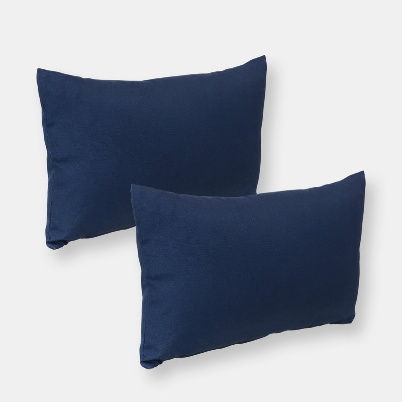 Sunnydaze Decor 2 Square Outdoor Throw Pillow Covers In Blue