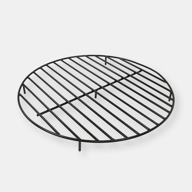 Sunnydaze Decor 36" Fire Pit Firewood Grate Round Wood Burning Campfire Heavy Duty Accessory In Black