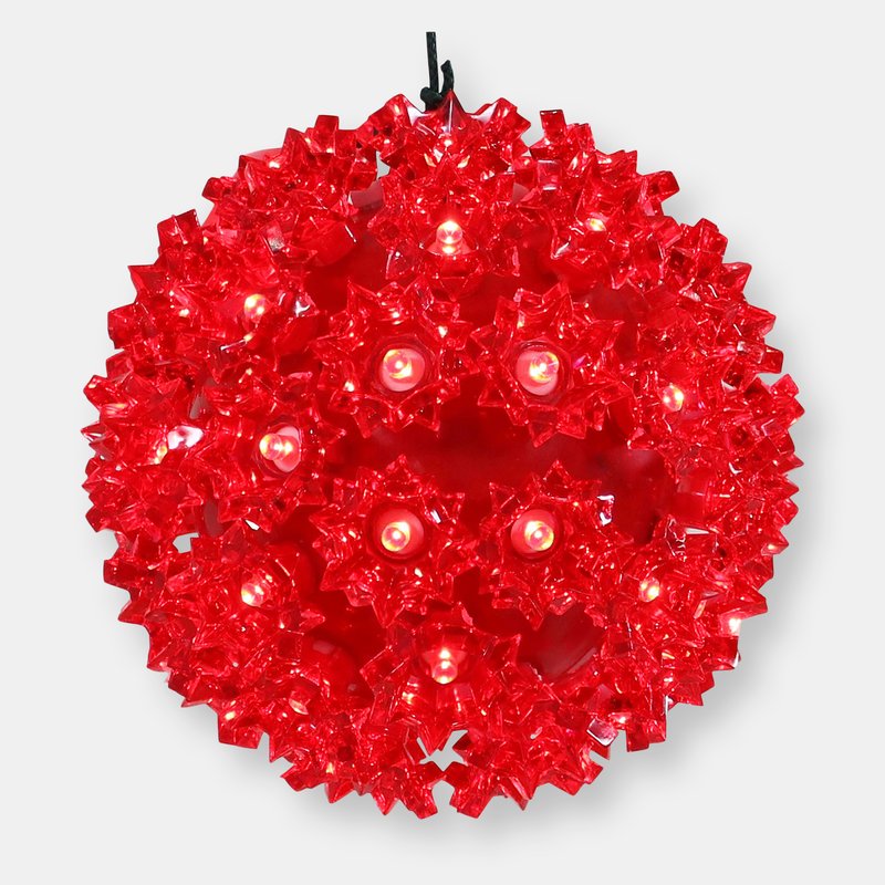 Sunnydaze Decor 5-inch Indoor/outdoor Lighted Ball Hanging Decor In Red