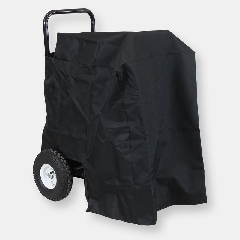 Sunnydaze Decor Firewood Log Cart Carrier Rack Holder With Heavy-duty Waterproof Cover In Black