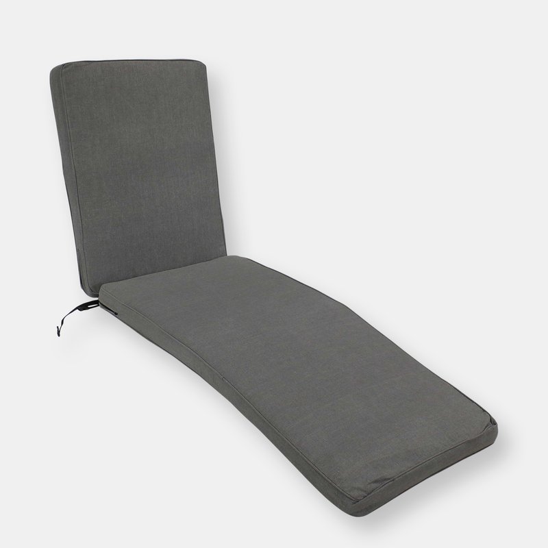 Sunnydaze Decor Indoor Outdoor Patio Chaise Lounge Cushion Backyard Garden Pool Gray In Grey