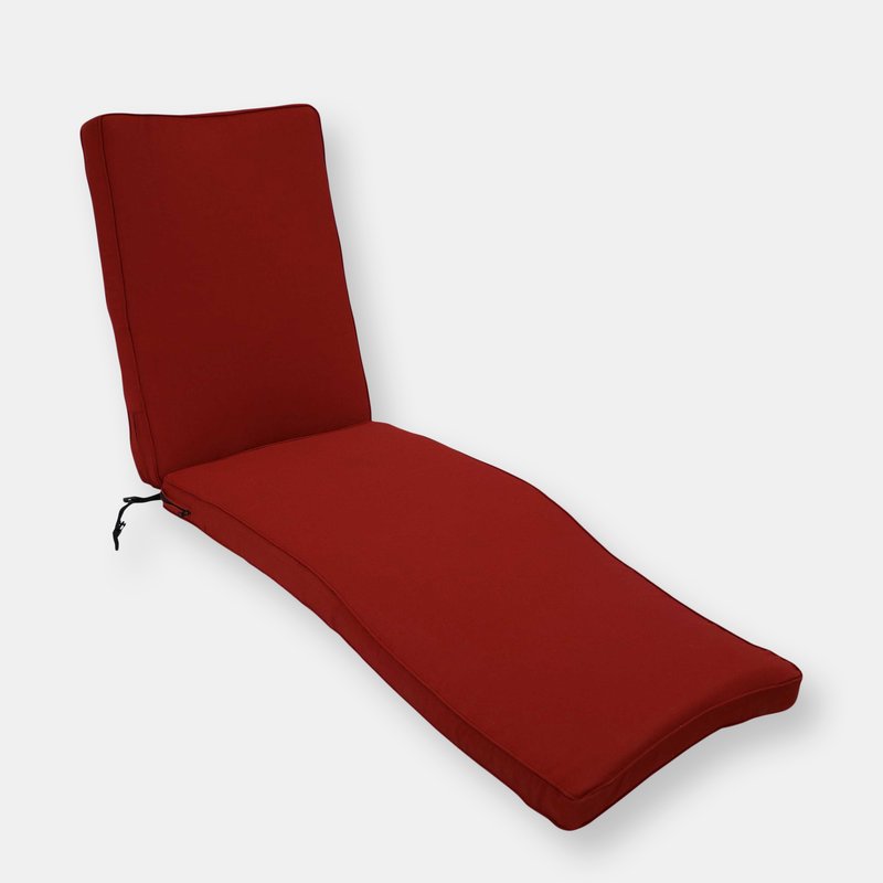 Sunnydaze Decor Indoor Outdoor Patio Chaise Lounge Cushion Backyard Garden Pool Gray In Red