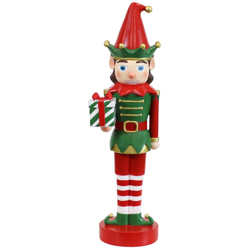Sunnydaze Decor Jingles The Christmas Elf Indoor Nutcracker Statue In Red