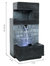 Modern Tiered Brick Wall Tabletop Water Fountain Feature w/  LED
