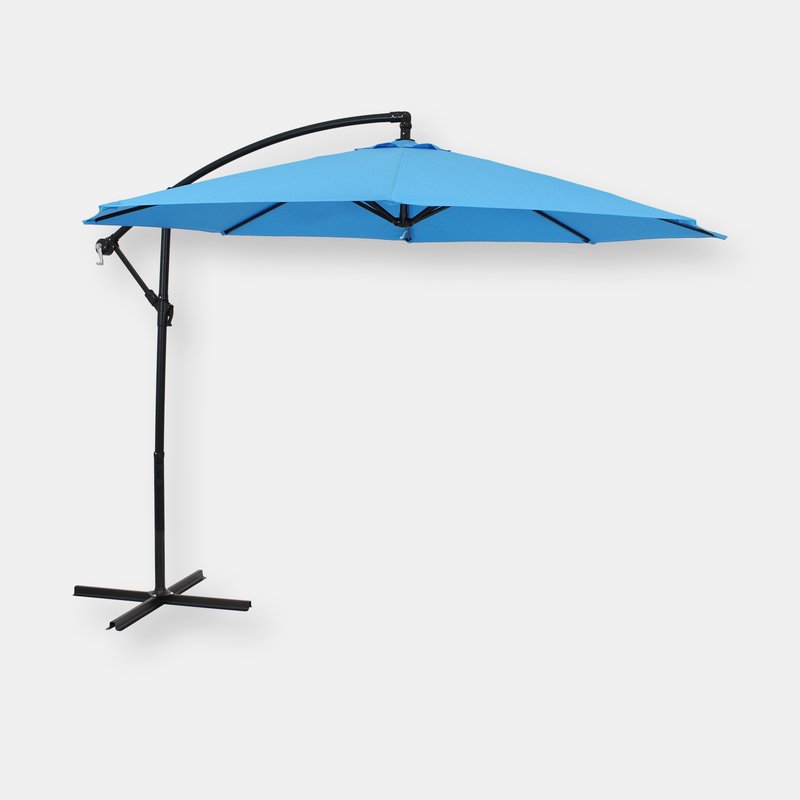 Sunnydaze Decor Offset Cantilever Patio Umbrella 9.5' In Blue
