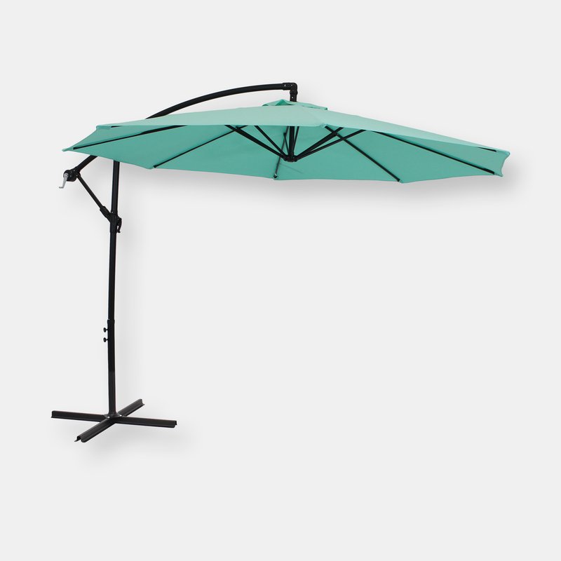 Sunnydaze Decor Offset Cantilever Patio Umbrella 9.5' In Green