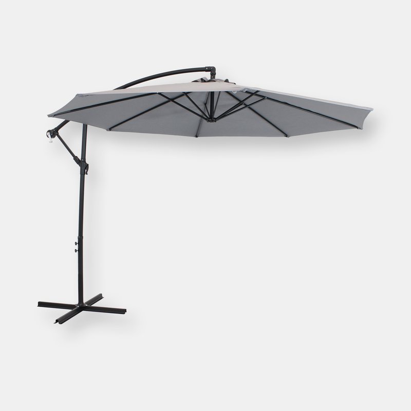 Sunnydaze Decor Offset Cantilever Patio Umbrella 9.5' In Grey
