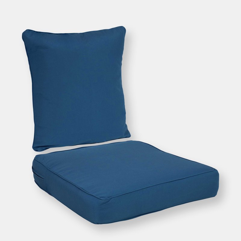 Sunnydaze Decor Outdoor Deep Seat Chair Back Patio Cushion Set Porch Deck Garden In Blue