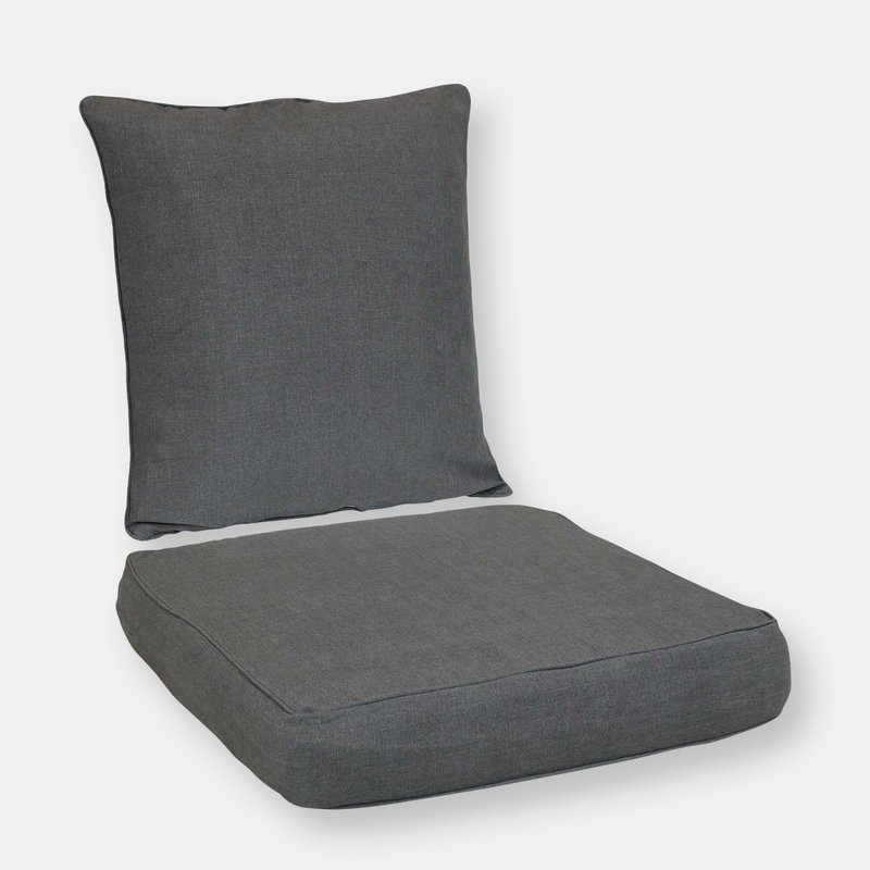 Sunnydaze Decor Outdoor Deep Seat Chair Back Patio Cushion Set Porch Deck Garden In Grey