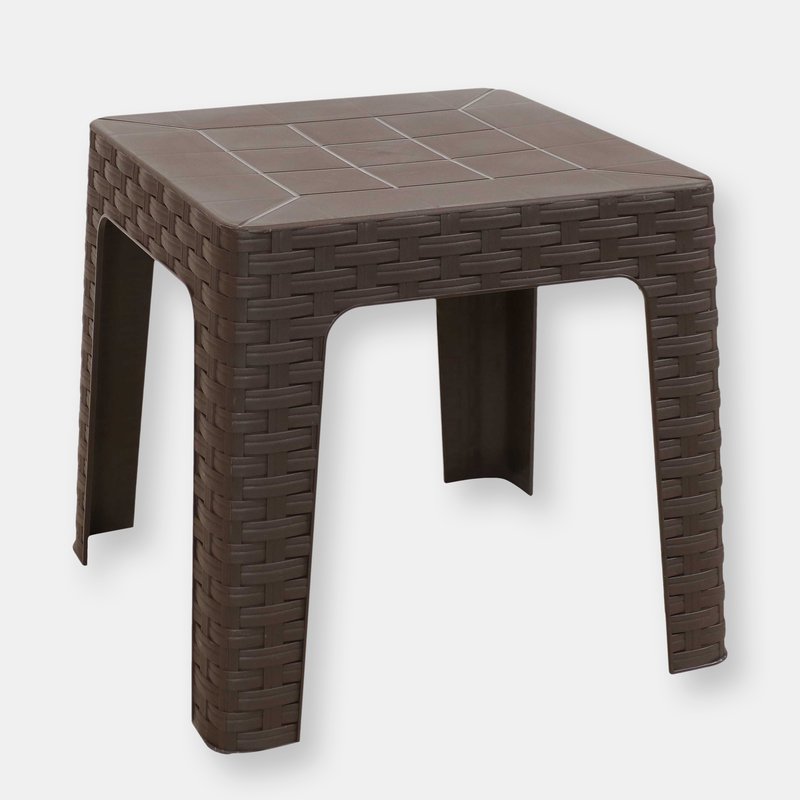 Sunnydaze Decor Outdoor Patio Side Table 18" Square Indoor Outdoor Furniture Brown Set Of 2