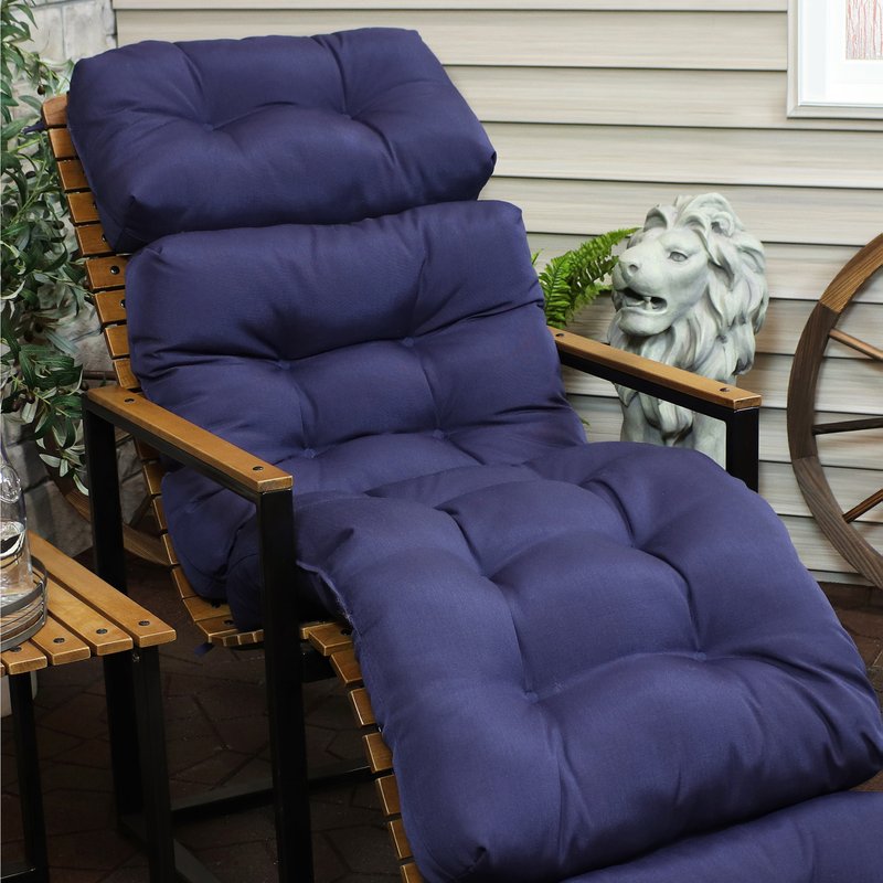 Shop Sunnydaze Decor Outdoor Replacement Cushion For Backyard Patio Lounge Chair Tufted Olefin Blue