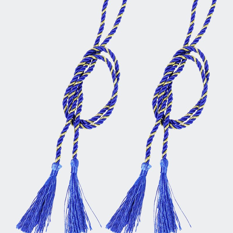 Sunnydaze Decor Rope Curtain, Drape And Chair 42.5" Tiebacks With 3" Double Tassel In Blue
