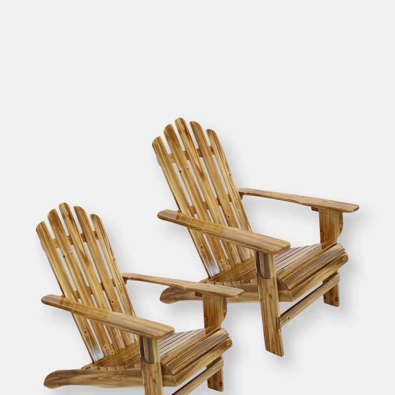 Sunnydaze Decor Rustic Wooden Adirondack Chair With Light Charred Finish In Brown