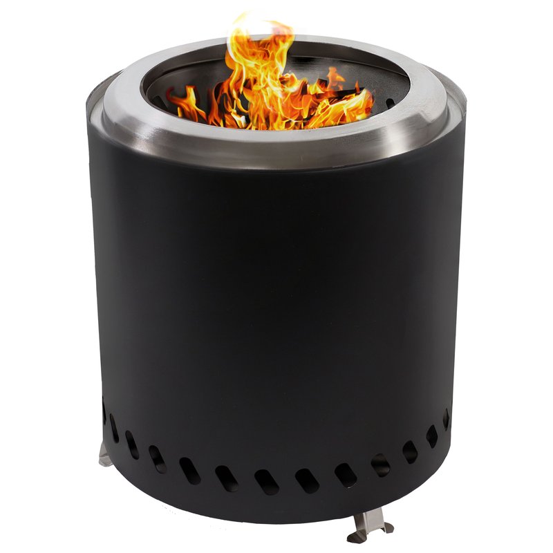Sunnydaze Decor Stainless Steel Tabletop Smokeless Fire Pit In Black