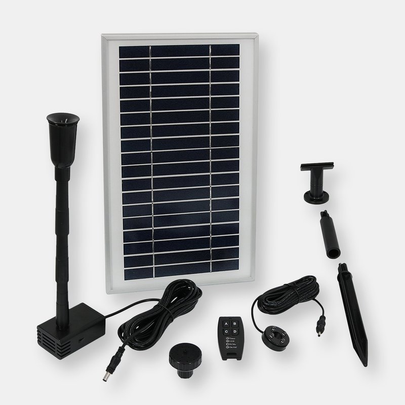 Sunnydaze Decor Sunnydaze 105 Gph Solar Pump And Panel Kit With Battery Pack In Black