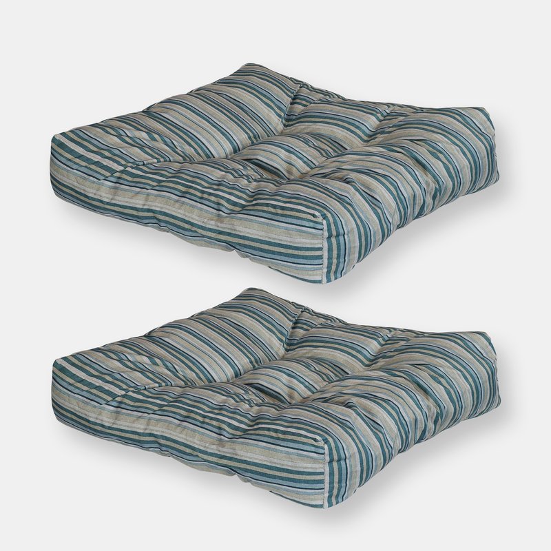 Sunnydaze Decor Sunnydaze 2 Tufted Outdoor Square Patio Cushions In Grey