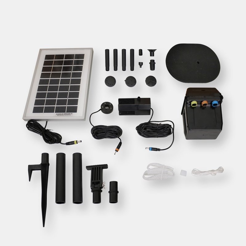 Shop Sunnydaze Decor Sunnydaze 66 Gph Solar Pump And Panel Kit With Battery And Light In Black