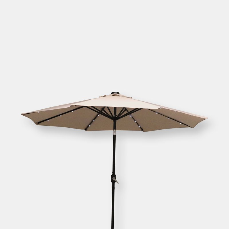 Sunnydaze Decor Sunnydaze 9' Solar-powered Lighted Patio Umbrella In White