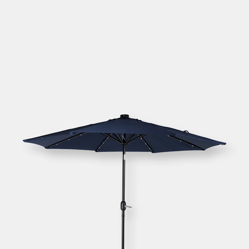 Sunnydaze Decor Sunnydaze 9' Solar-powered Lighted Patio Umbrella In Blue