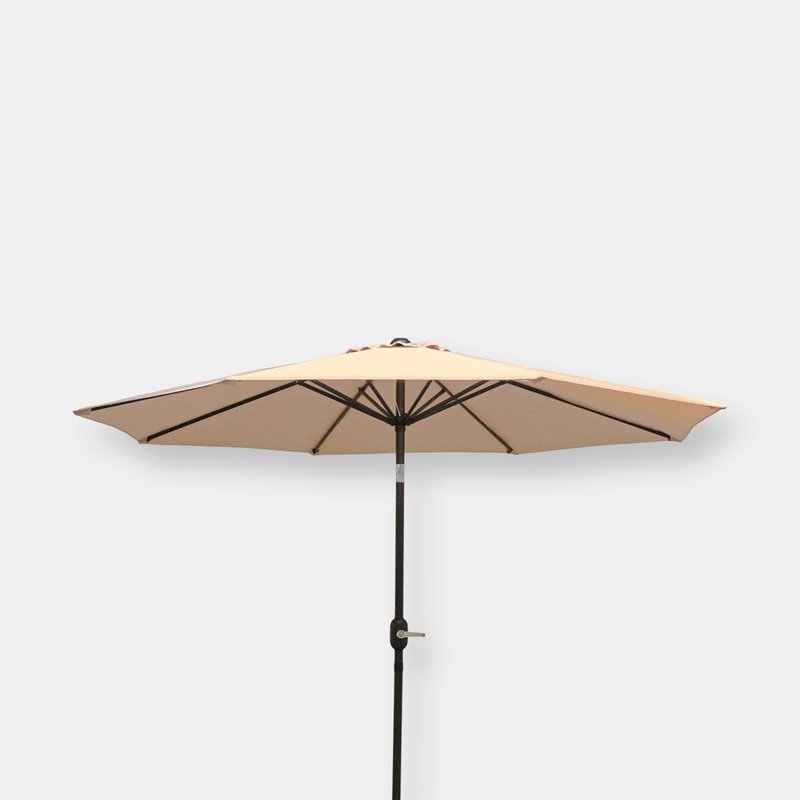 Sunnydaze Decor Sunnydaze Aluminum Patio Deck Market Umbrella With Tilt And Crank In Brown