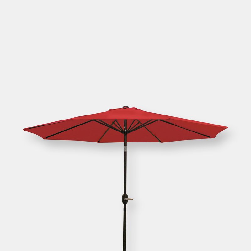 Sunnydaze Decor Sunnydaze Aluminum Patio Deck Market Umbrella With Tilt And Crank In Red