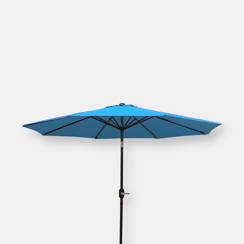 Sunnydaze Decor Sunnydaze Aluminum Patio Deck Market Umbrella With Tilt And Crank In Blue