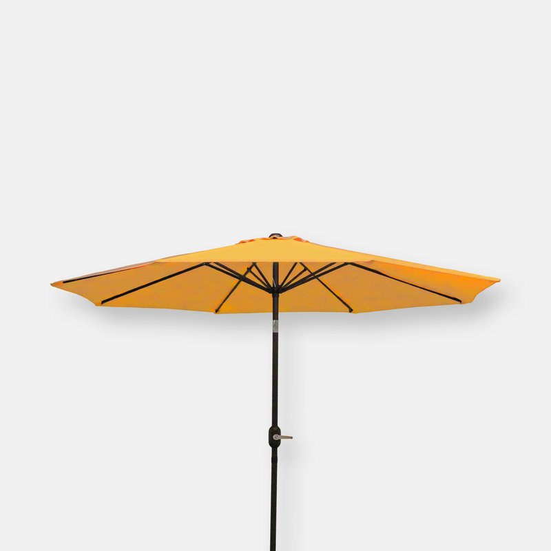 Sunnydaze Decor Sunnydaze Aluminum Patio Deck Market Umbrella With Tilt And Crank In Gold