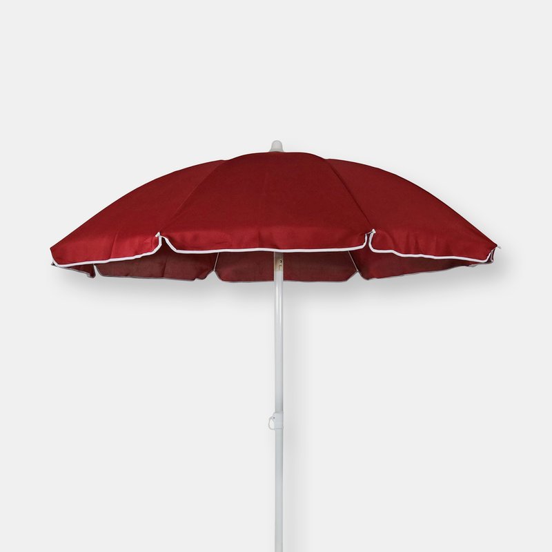 Sunnydaze Decor Sunnydaze Beach Umbrella W/ Tilt Function & Shaded Comfort In Red