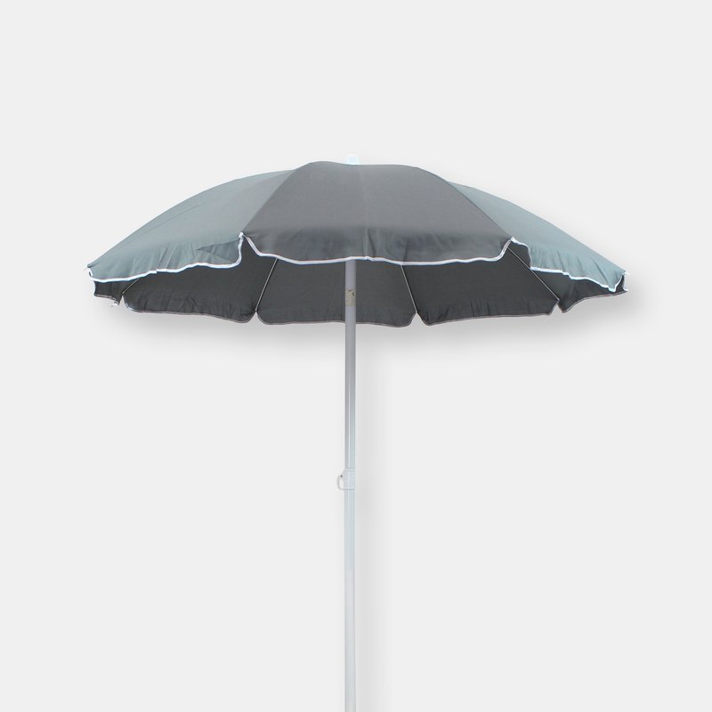 Sunnydaze Decor Sunnydaze Beach Umbrella W/ Tilt Function & Shaded Comfort In Grey