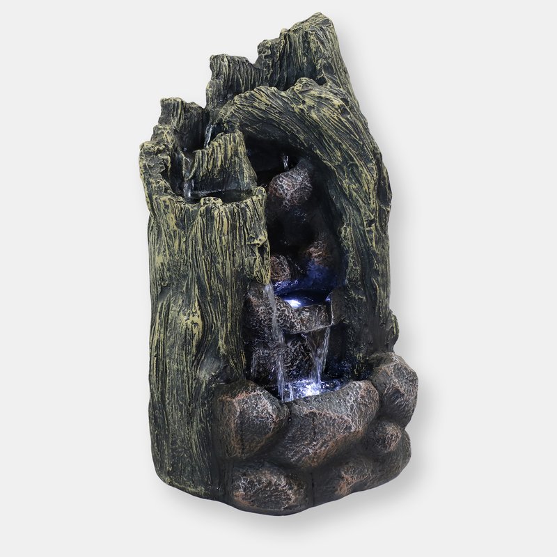 Sunnydaze Decor Sunnydaze Cavern Of Mystery Waterfall Fountain With Led Lights In Brown