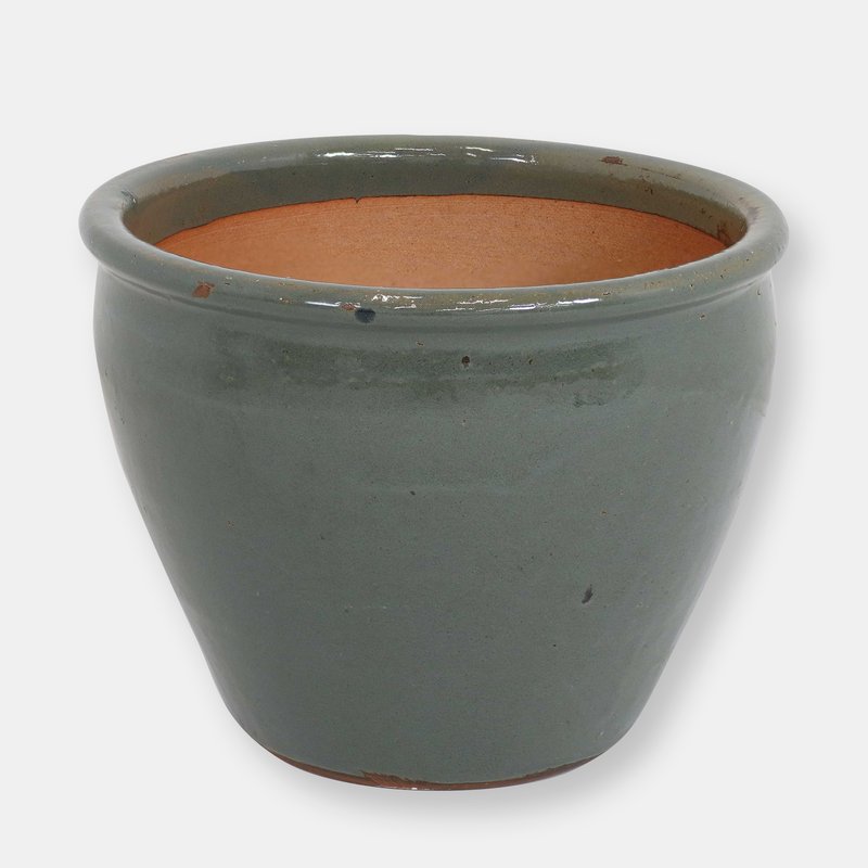 Sunnydaze Decor Sunnydaze Chalet High-fired Glazed Ceramic Planter Pot In Grey