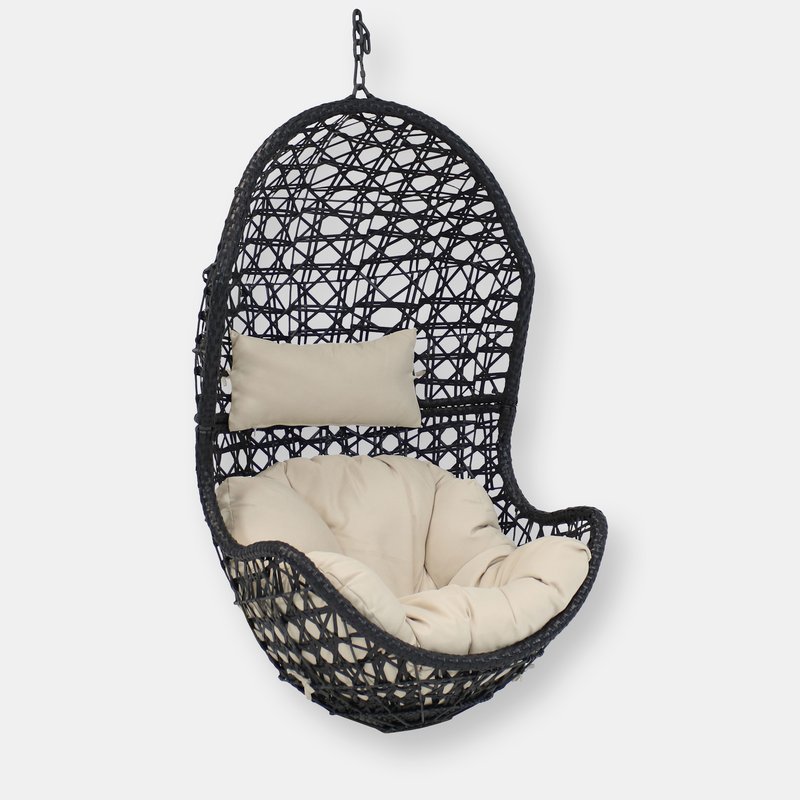 Sunnydaze Decor Sunnydaze Cordelia Hanging Basket Egg Chair Swing- Resin Wicker In Brown