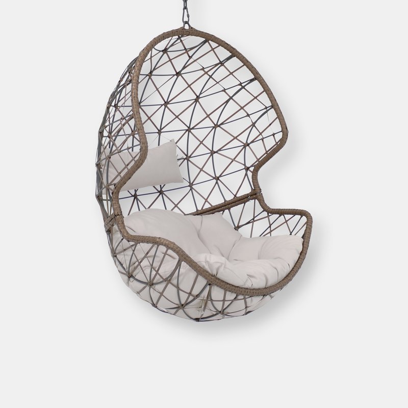 Sunnydaze Decor Sunnydaze Danielle Hanging Basket Egg Chair Swing In Grey