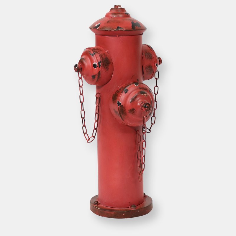 Sunnydaze Decor Sunnydaze Fire Hydrant Metal Outdoor Statue In Red